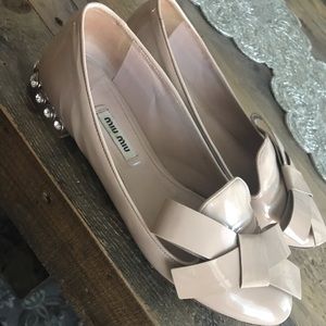 Miu Miu Crystal heel Pantofole Bow Flat 9